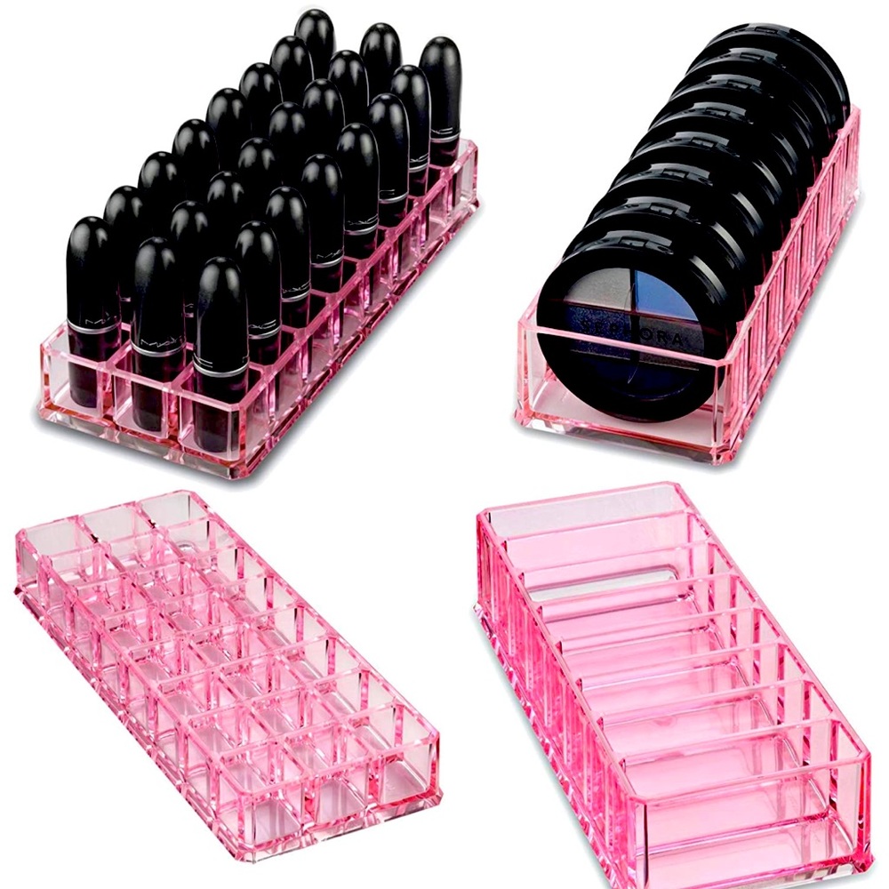 Alegory pink acrylic pink makeup organizers